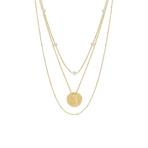 Mixed Chain Coin Necklace