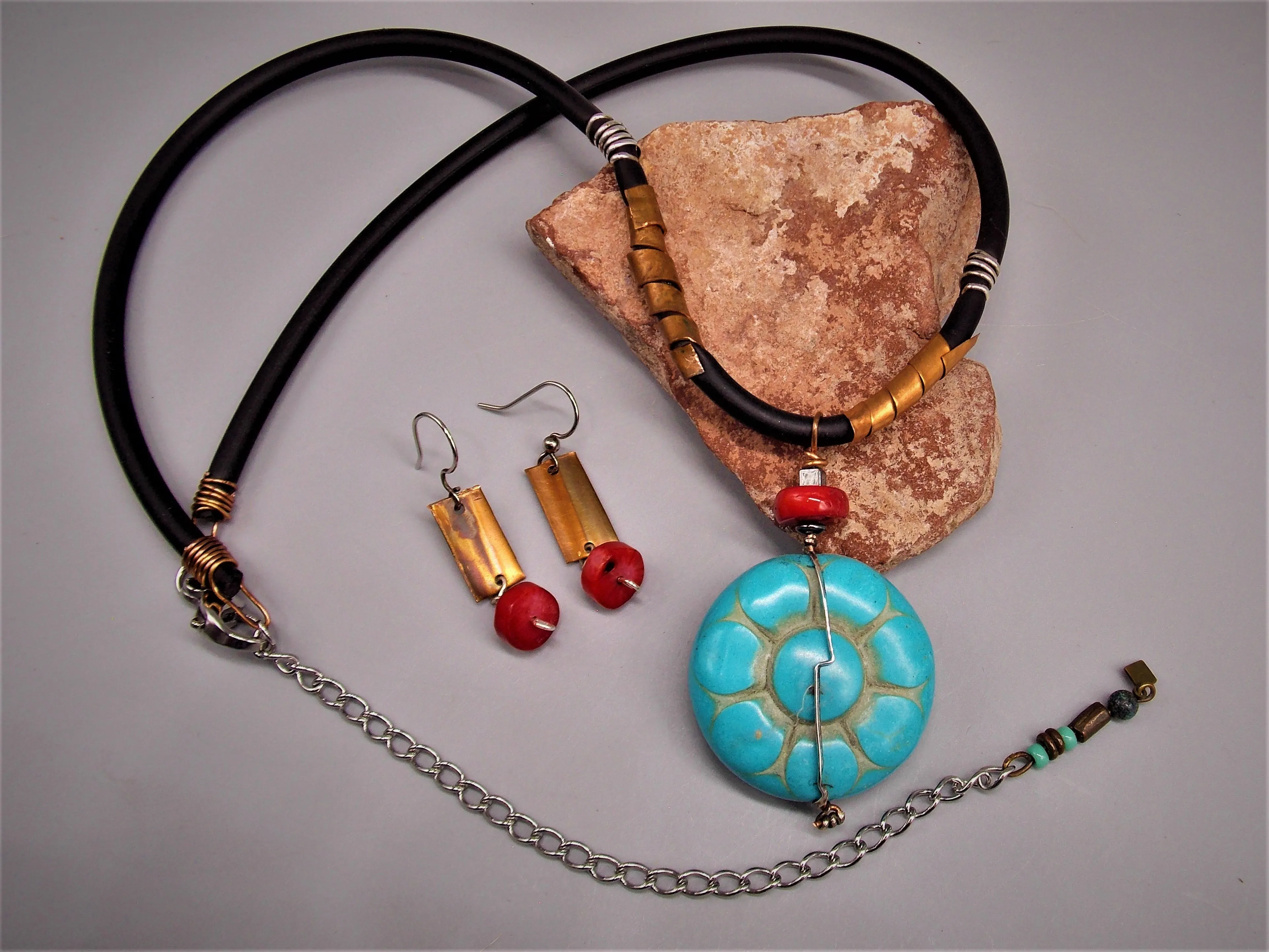Mixed Media Jewelry Set ~ Necklace/Earrings