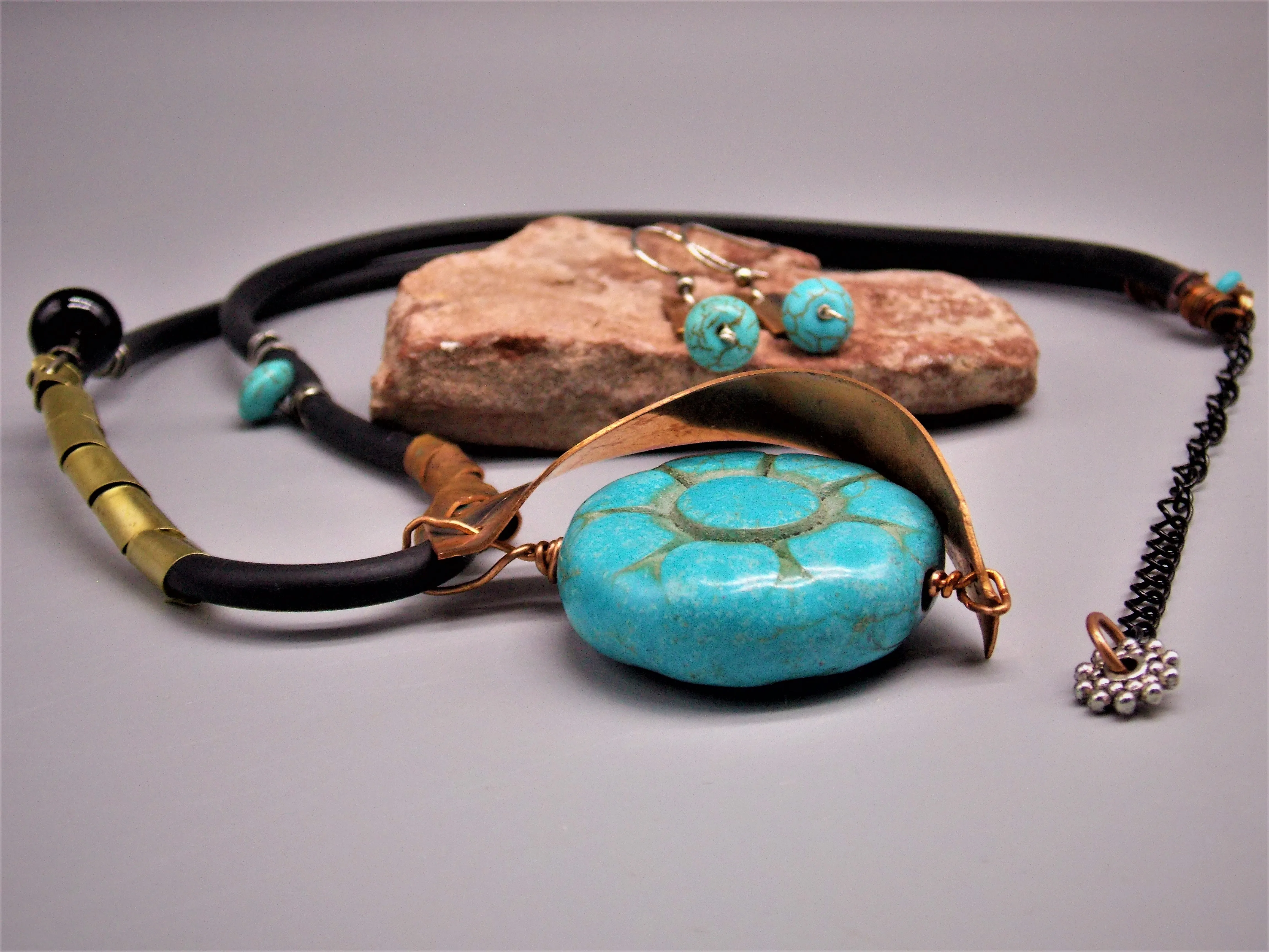 Mixed Media Jewelry Set ~ Necklace/Earrings