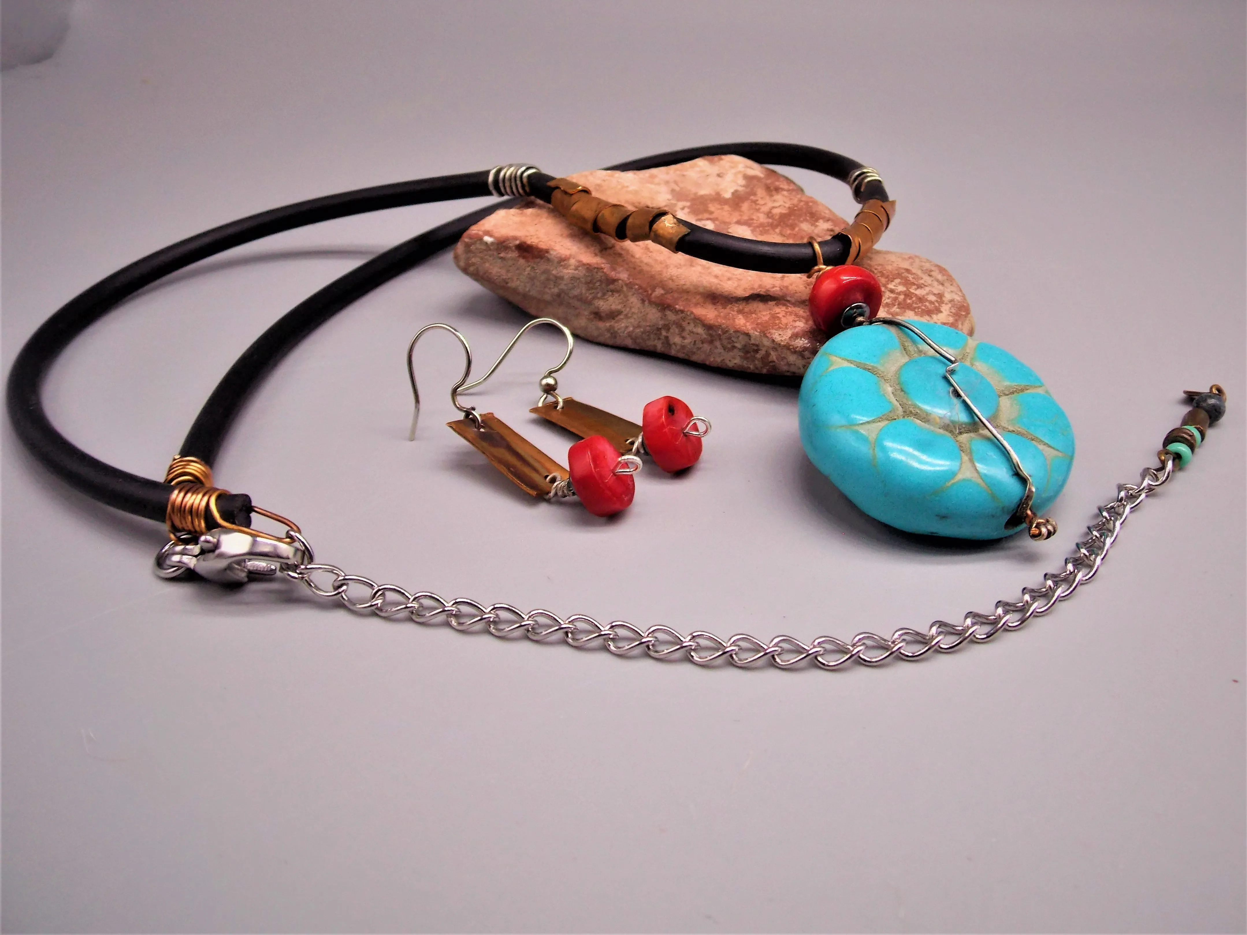 Mixed Media Jewelry Set ~ Necklace/Earrings