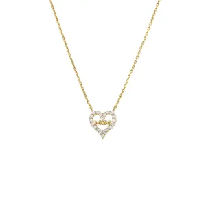 Mom Cutout Heart Pendant Necklace