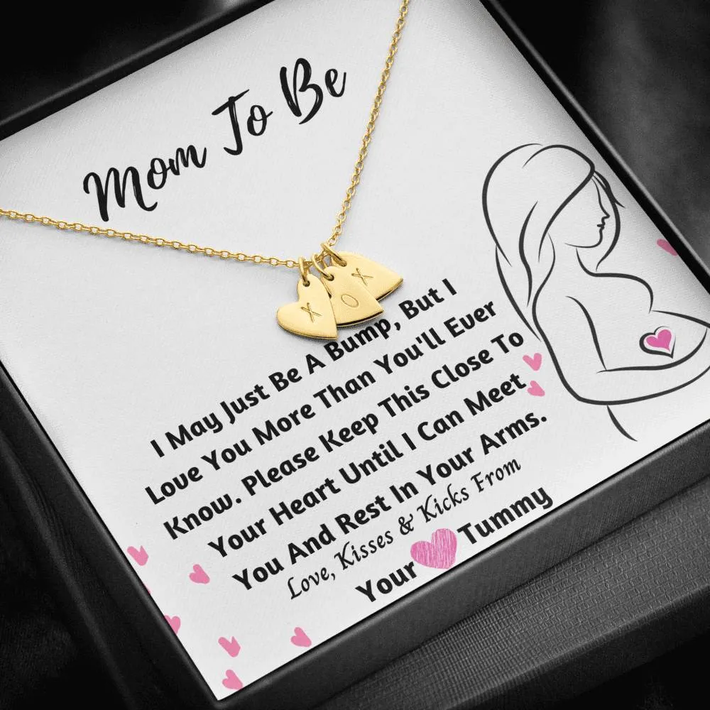 Mom to Be Hearts Necklace- I Love You