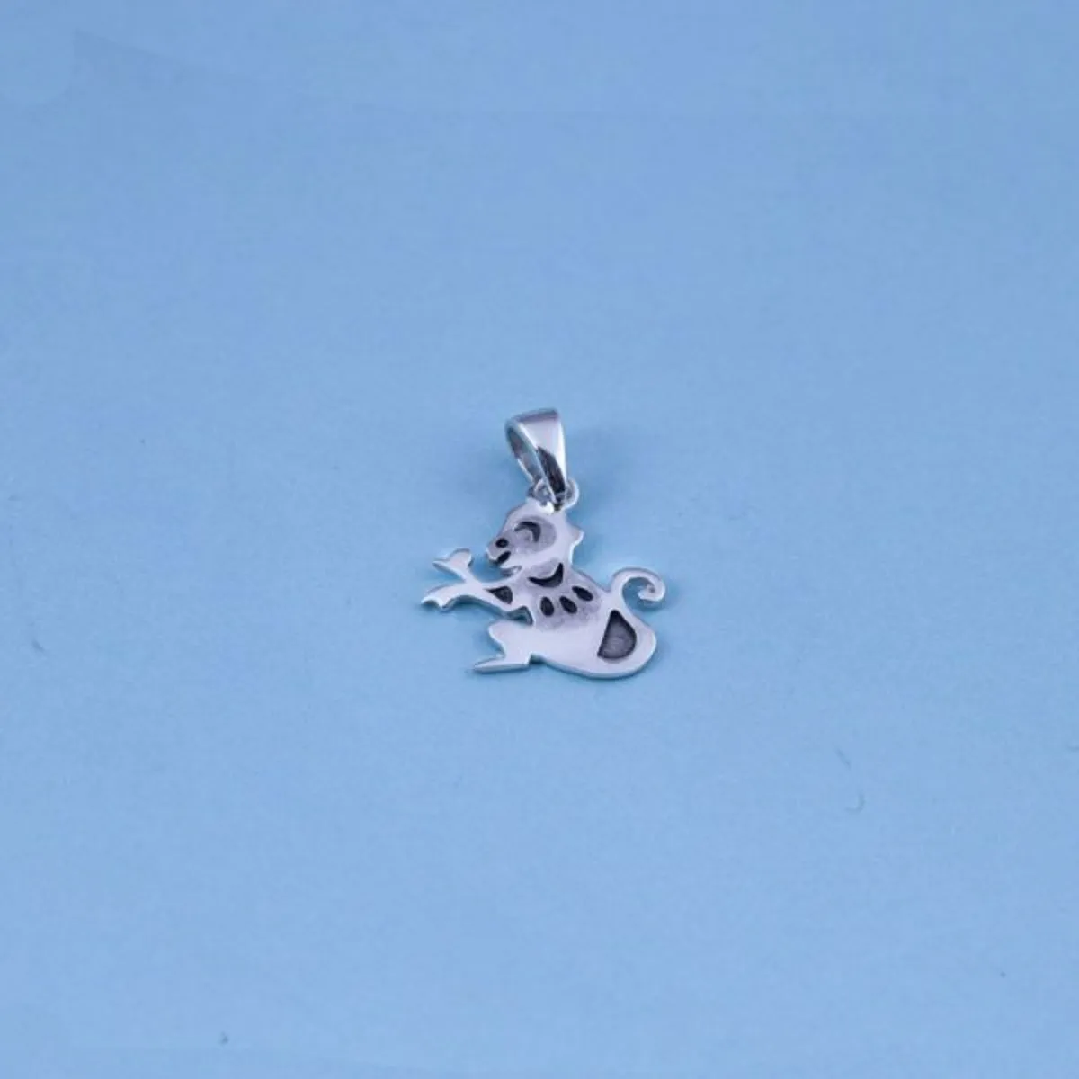 Monkey Chinese Zodiac Sterling Silver Pendant
