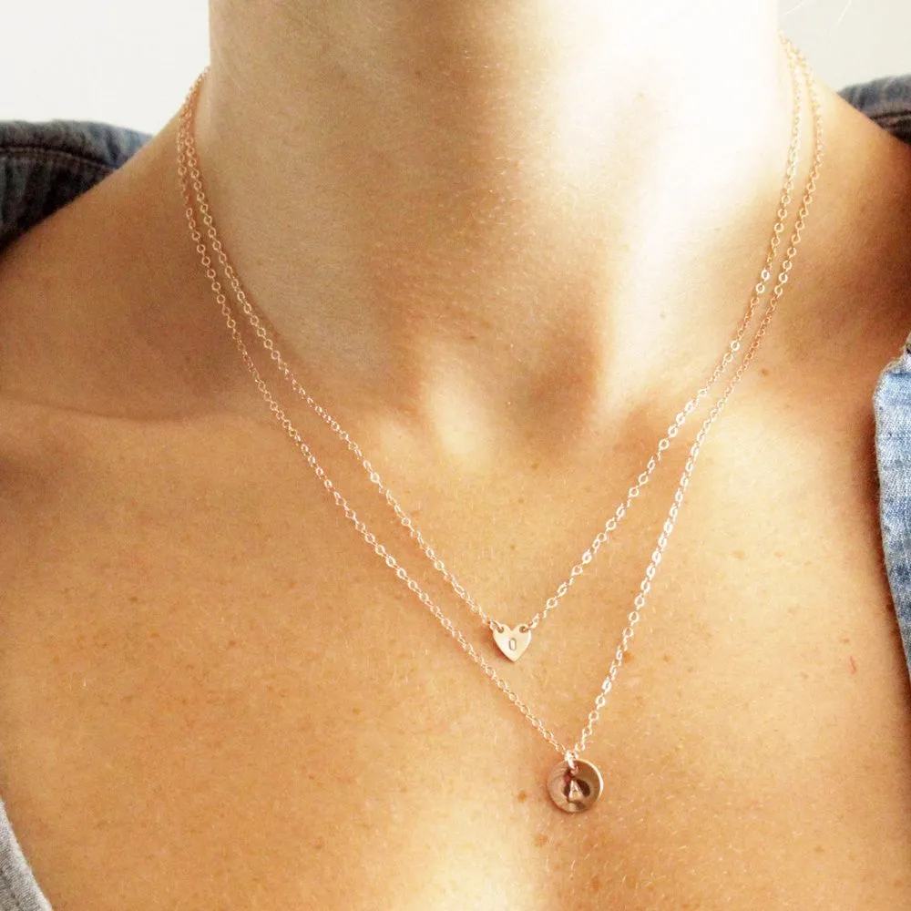 Monogram Initial Heart Necklace
