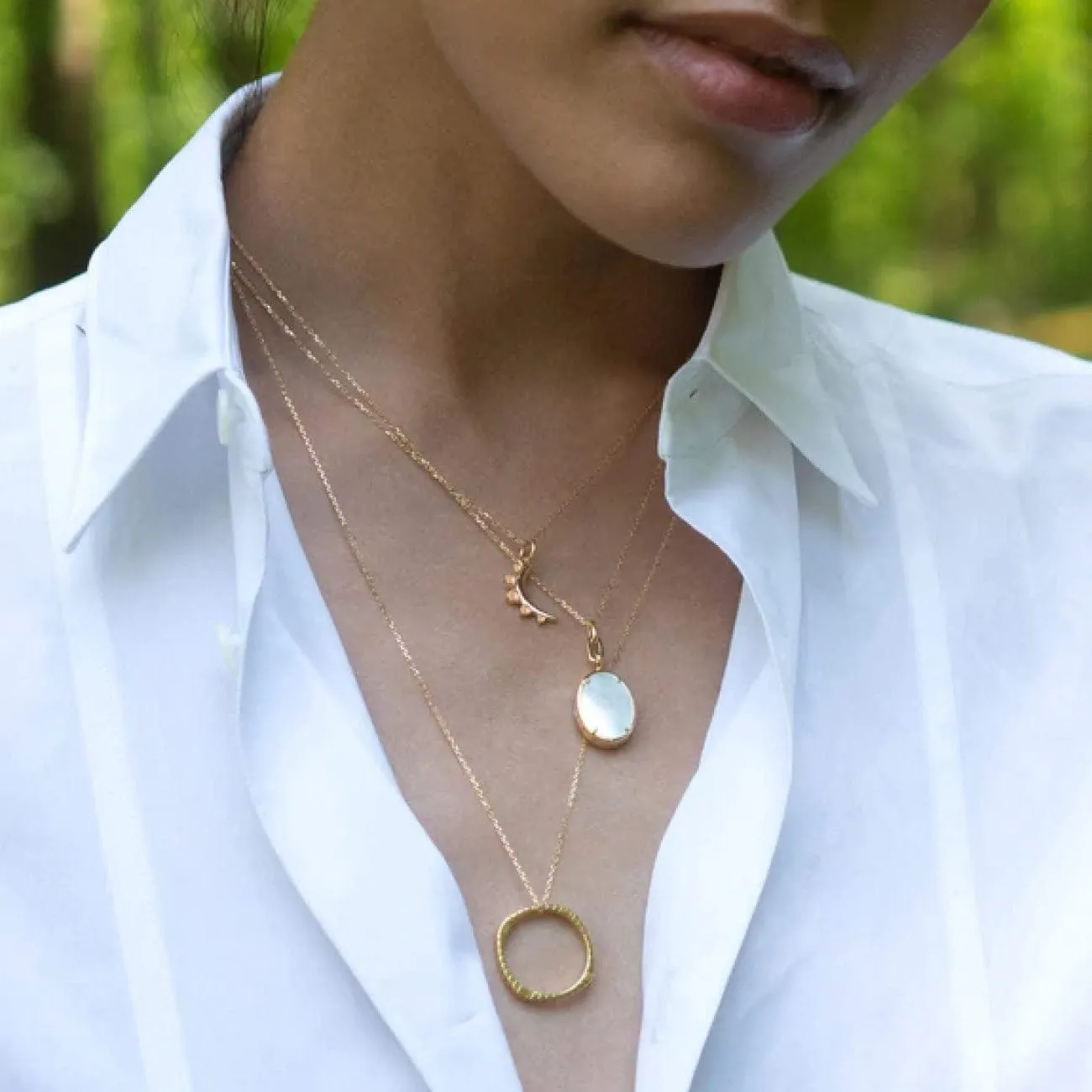 Moon 18K Yellow Gold Birthstone "November" Citrine Necklace