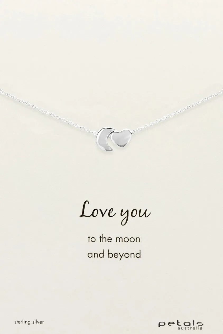 Moon   Heart Sterling Silver Necklace