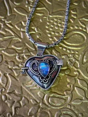 Moonstone Heart Locket Pendant
