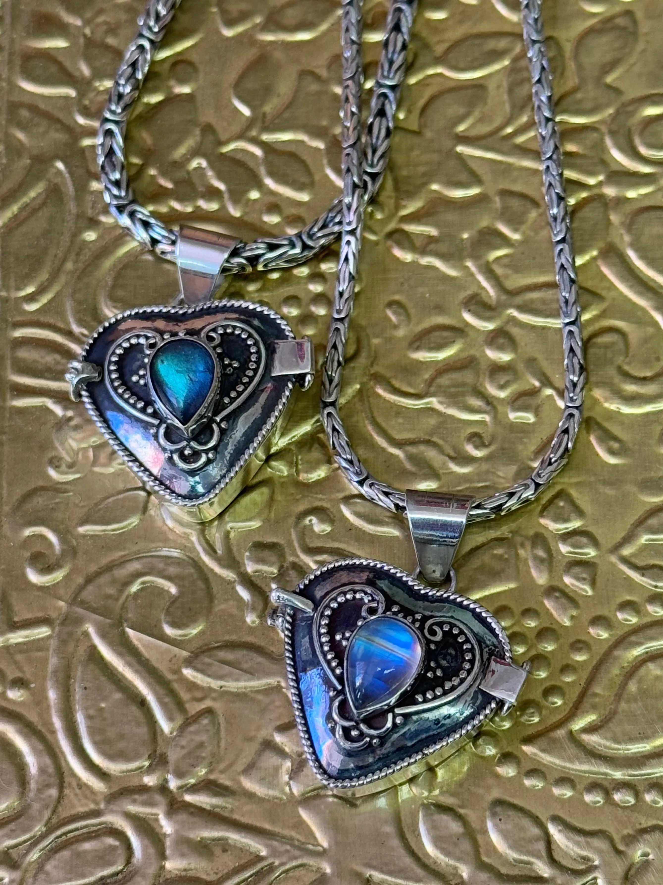 Moonstone Heart Locket Pendant