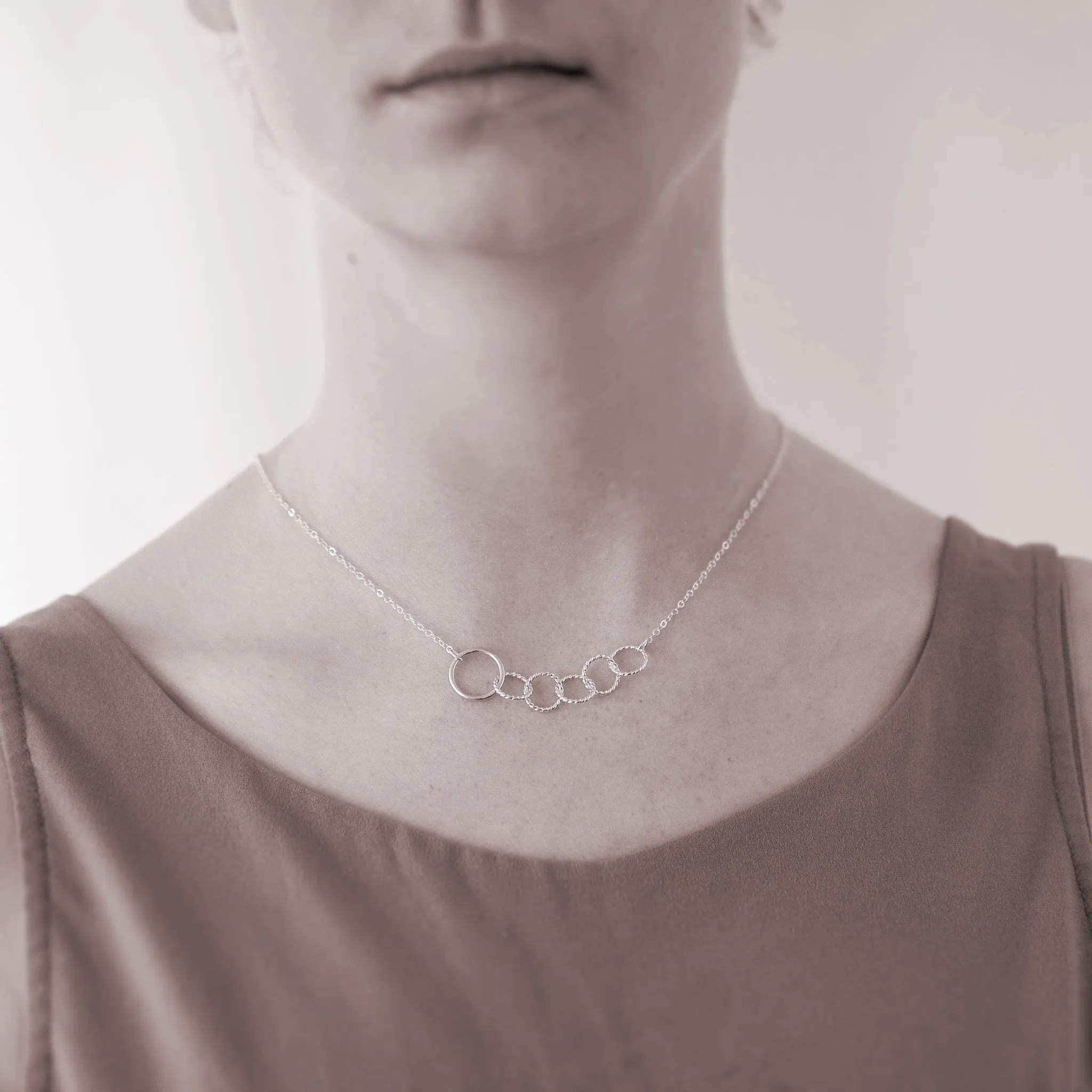 “Mother of Five” Sterling Silver Necklace | One Adult & Five Children