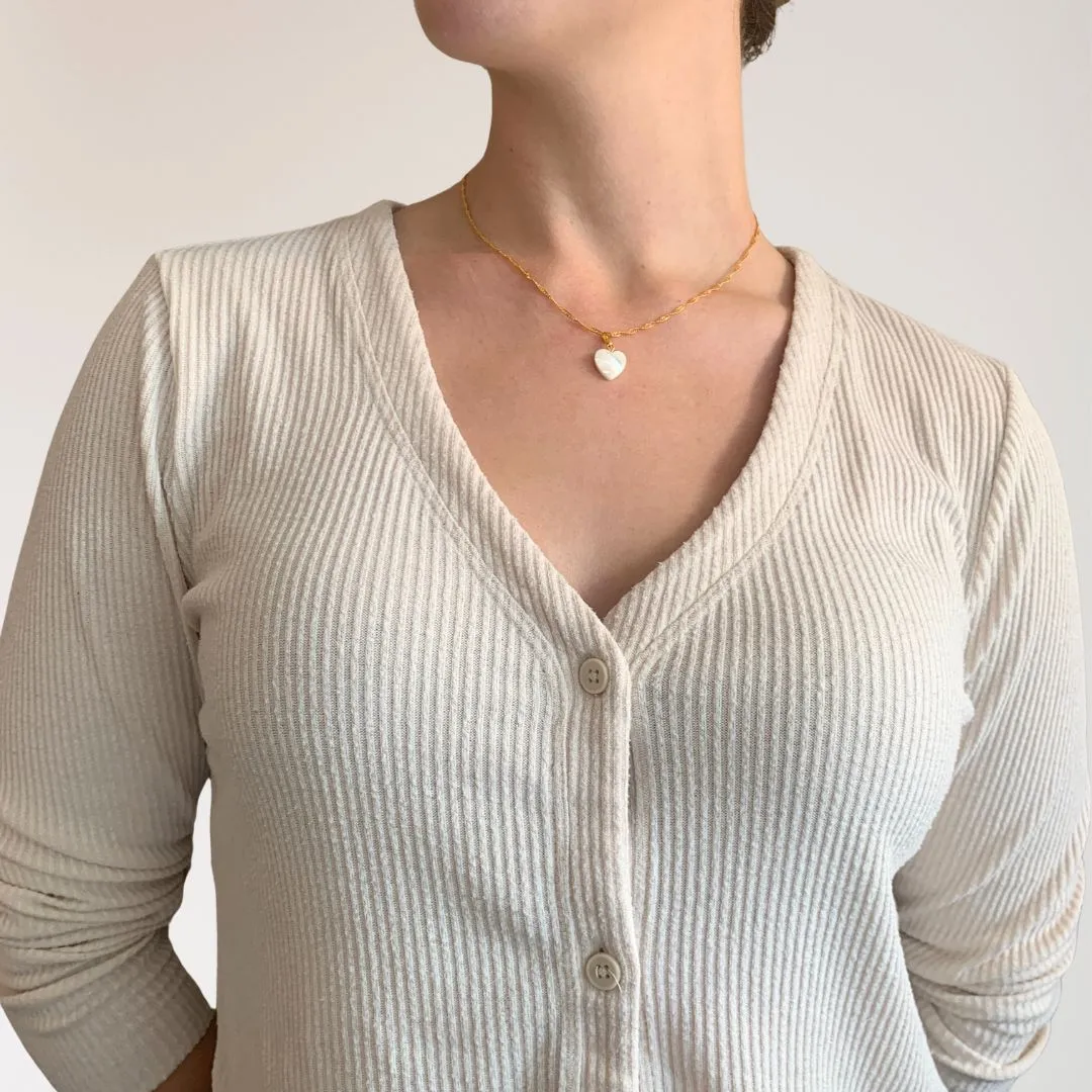 Mother of Pearl Heart Necklaces