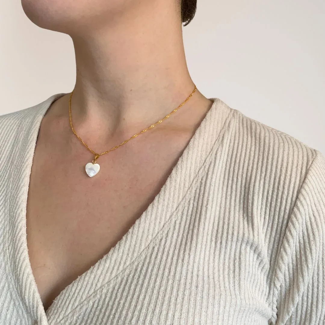 Mother of Pearl Heart Necklaces