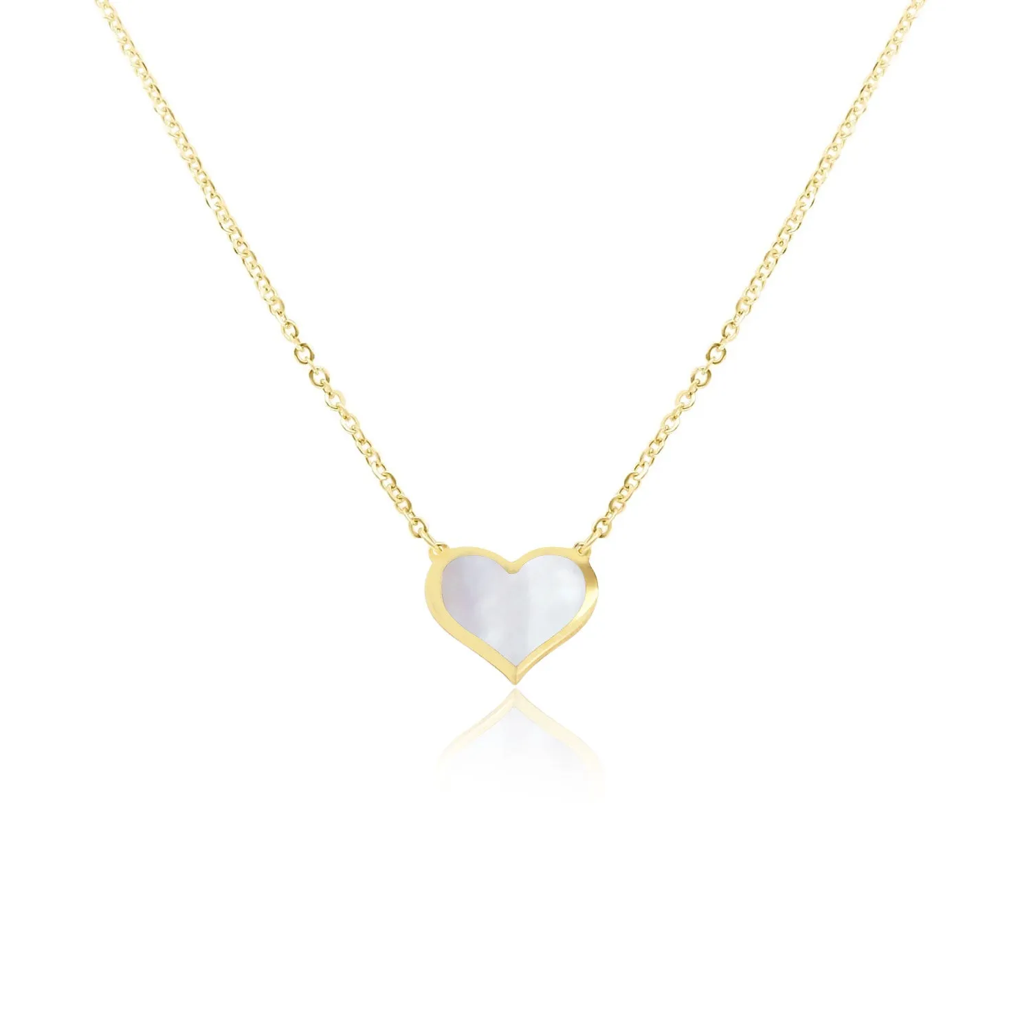 Mother of Pearl Single Heart Necklace