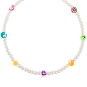 Multi Charm Pearl Necklace