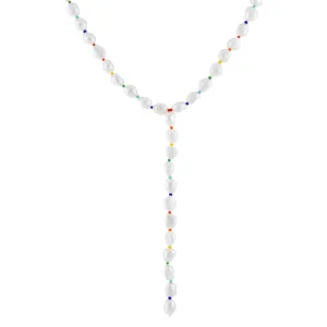 Multi Color Pearl Lariat