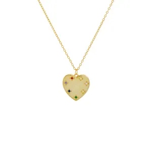 Multi-Colored Heart Pendant Necklace