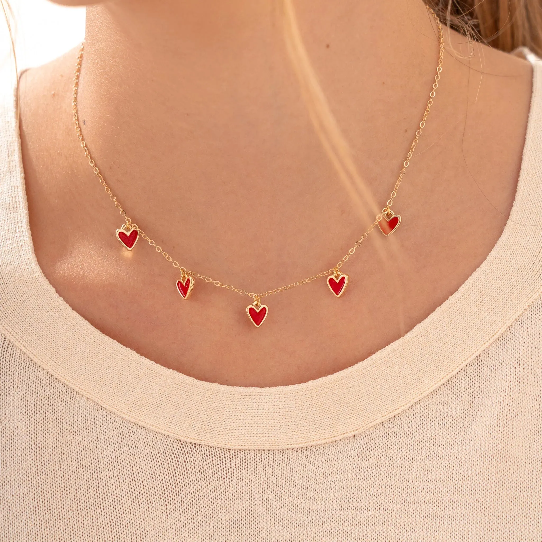Multi-Heart Chain   Earrings