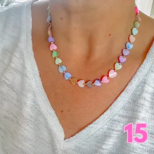 Multi Heart Stone Necklaces