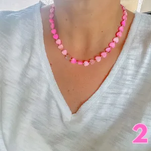 Multi Heart Stone Necklaces