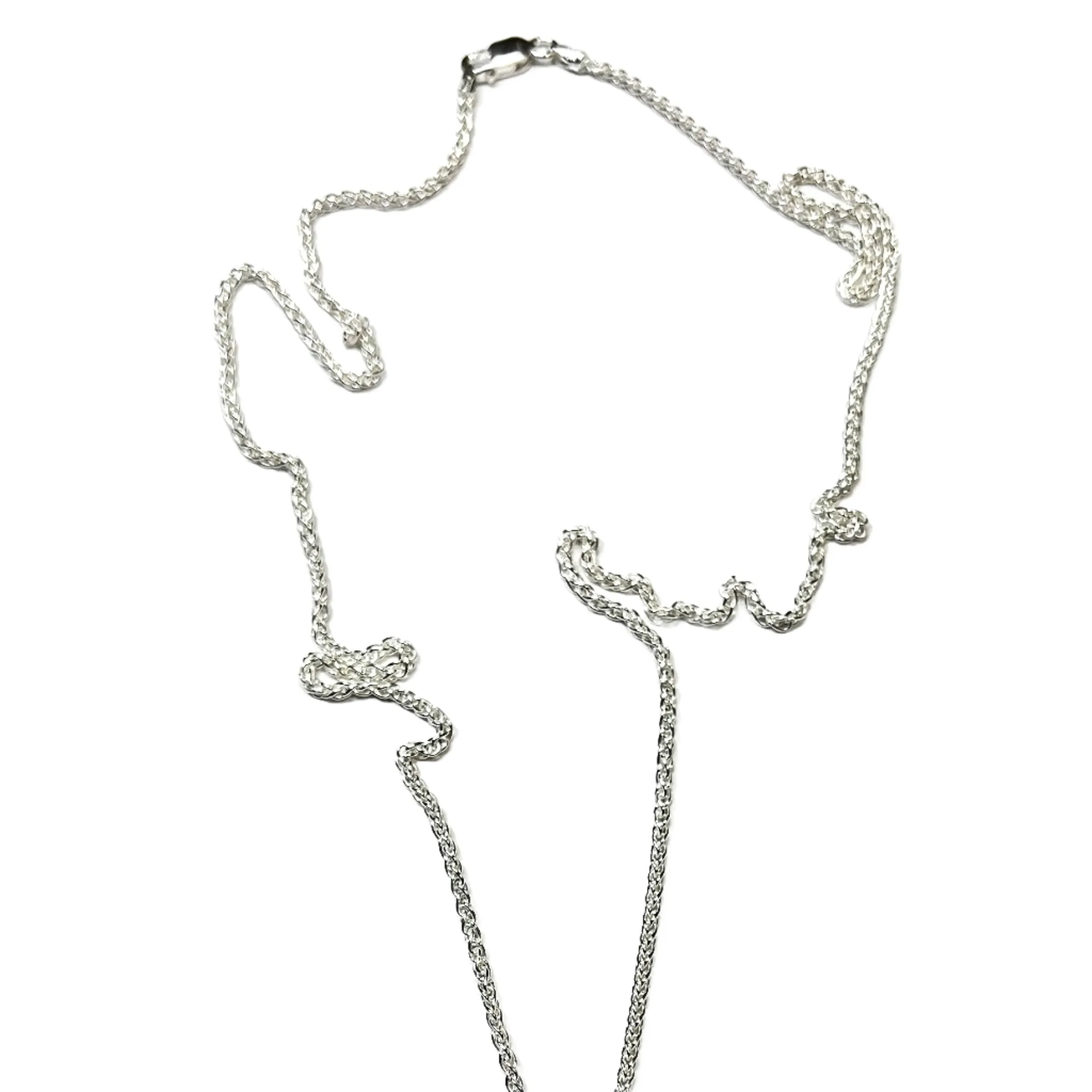 Murano Glass Gray Dichroic Heart Pendant Necklace by JKC Murano