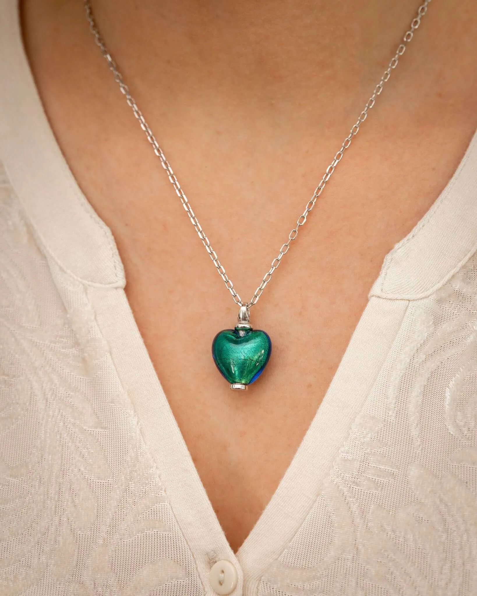 Murano Glass Heart Urn - December