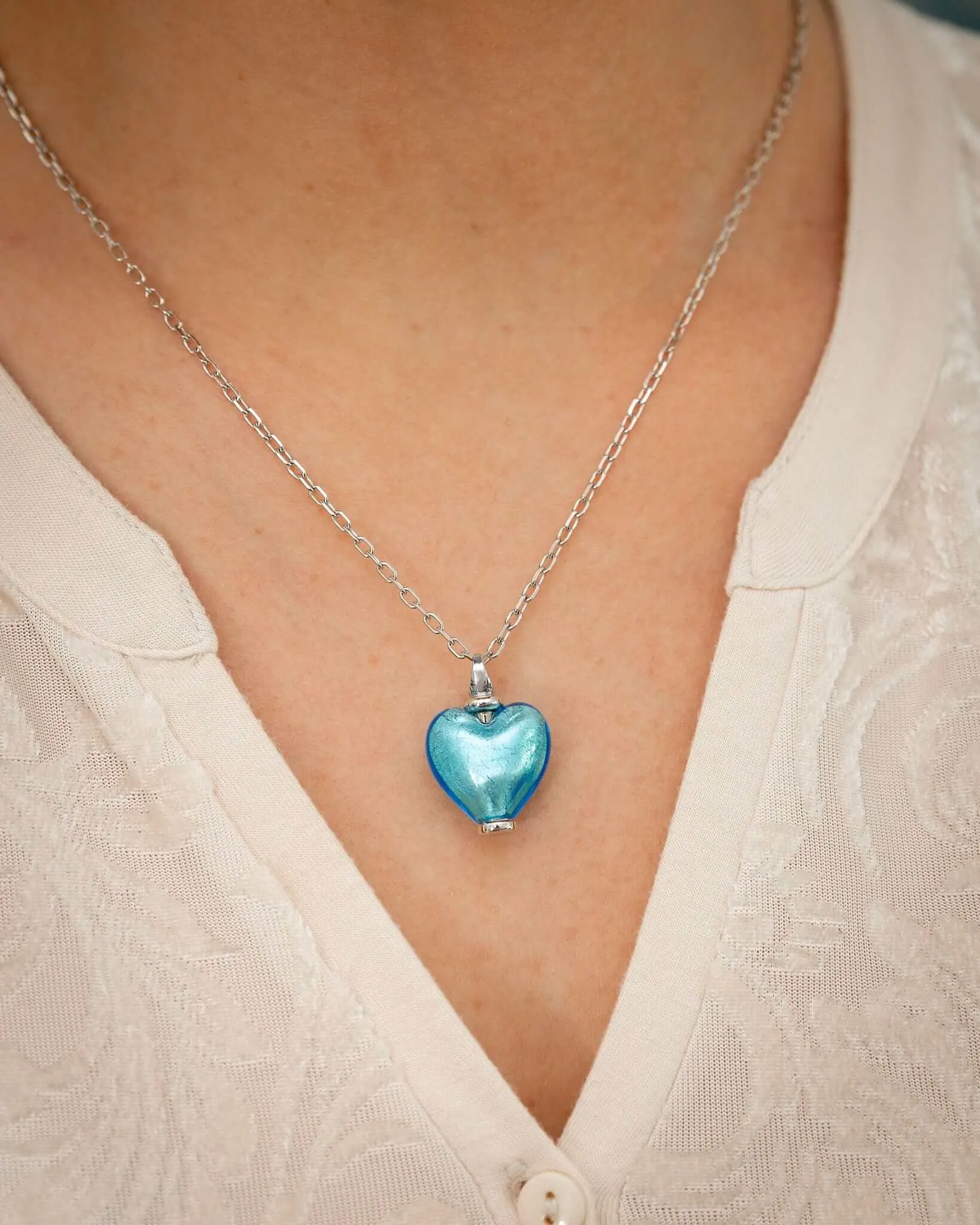 Murano Glass Heart Urn - March