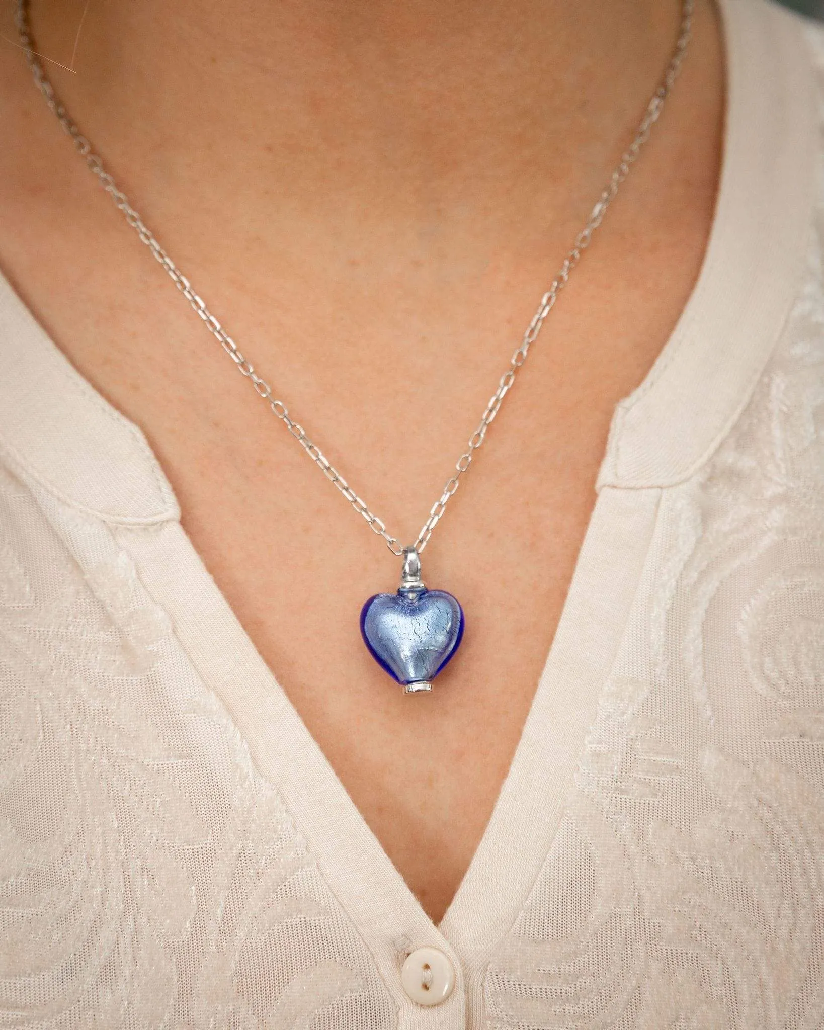 Murano Glass Heart Urn - September