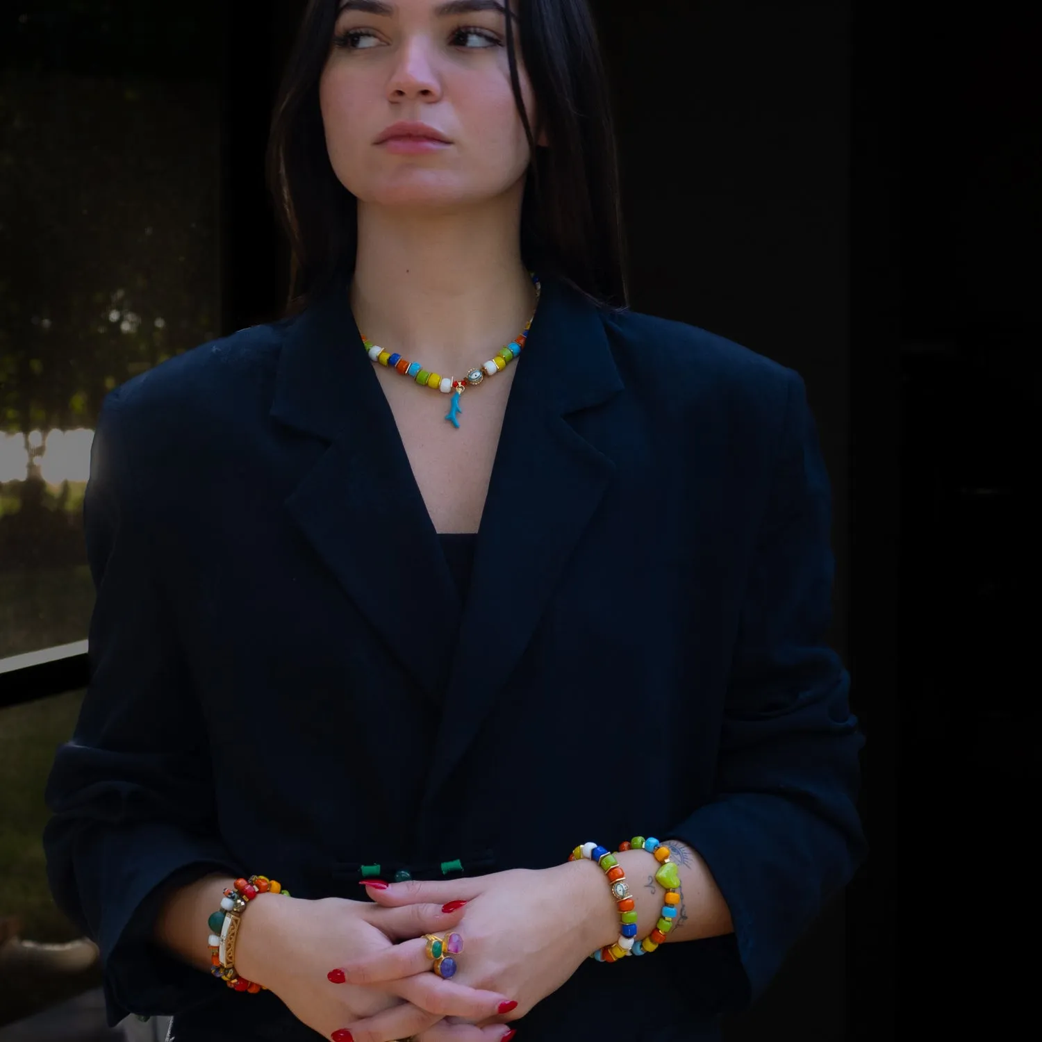 Mystic Energy Multicolor Evil Eye Choker Necklace