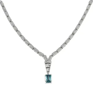 Natural London Blue Topaz Birthstone Necklace