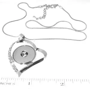 Necklaces   Silver italian Necklace - Snap Charm Heart