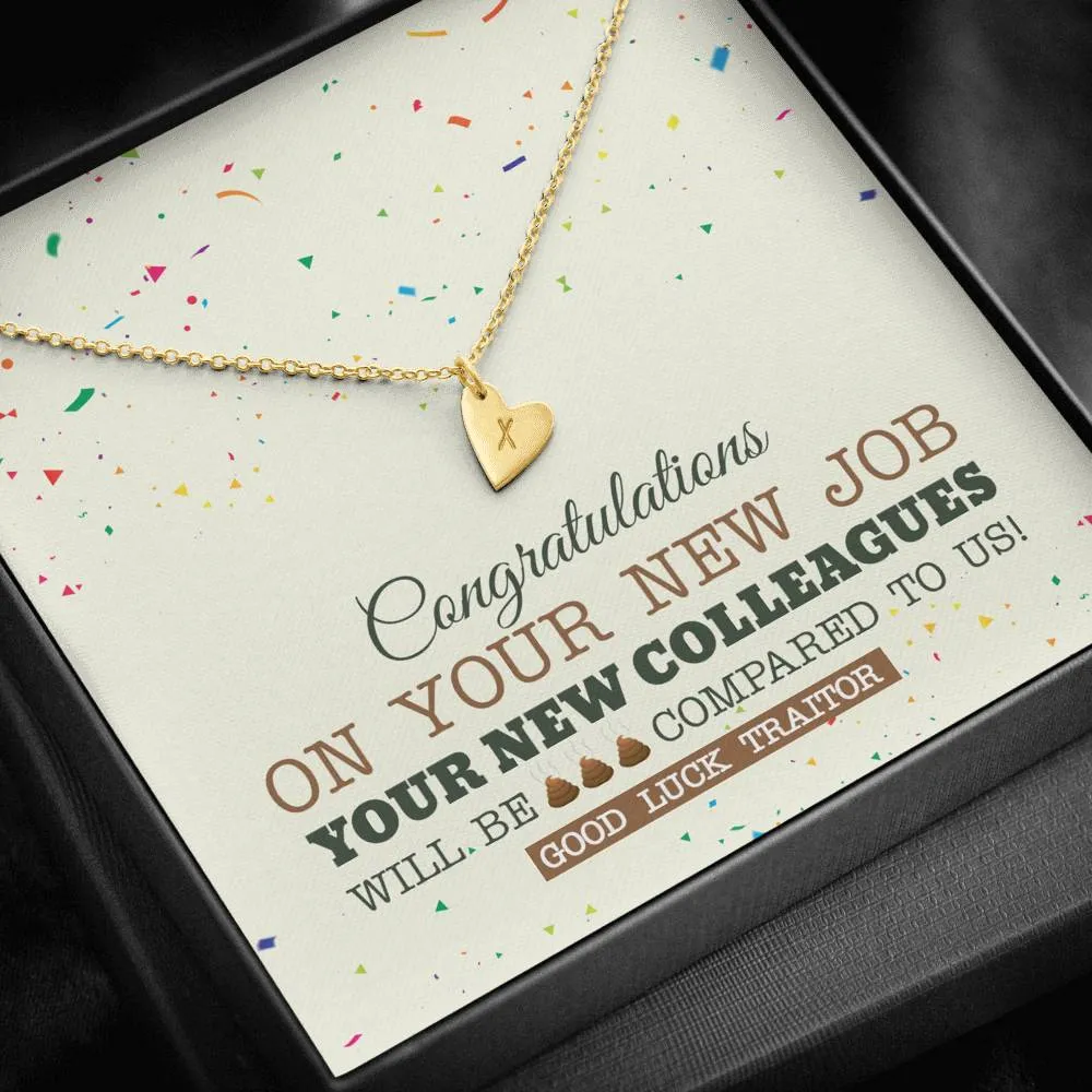 New Co-Worker Heart Charm Necklace