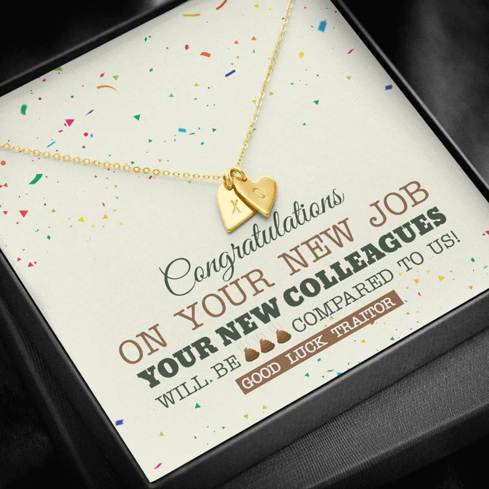 New Co-Worker Heart Charm Necklace