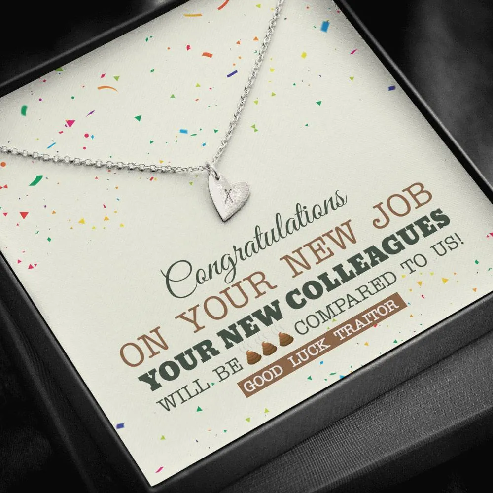 New Co-Worker Heart Charm Necklace