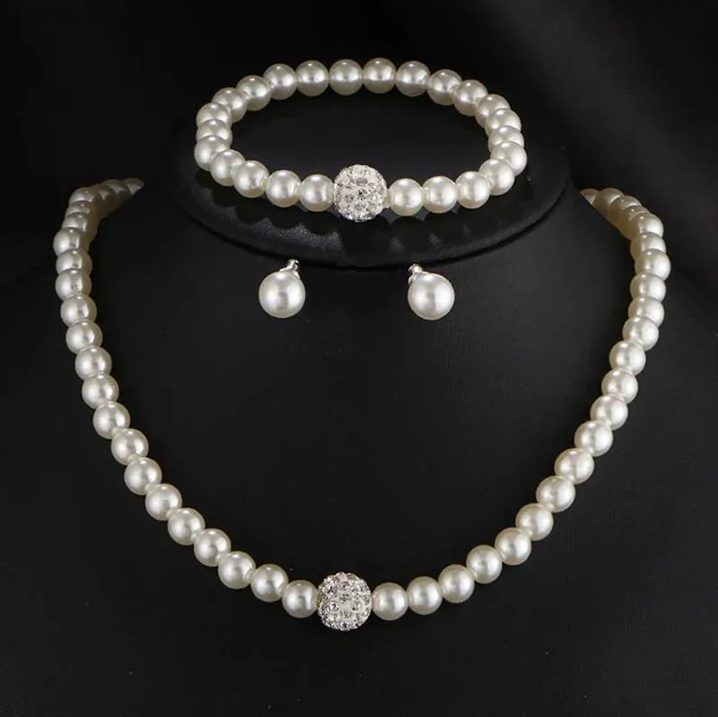 Newest Women Wedding Party Jewerly Set Simple Elegant Luxury Crystal Simulated