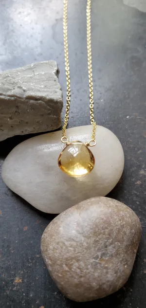 November Birthstone Gold-Filled Necklace (Citrine)