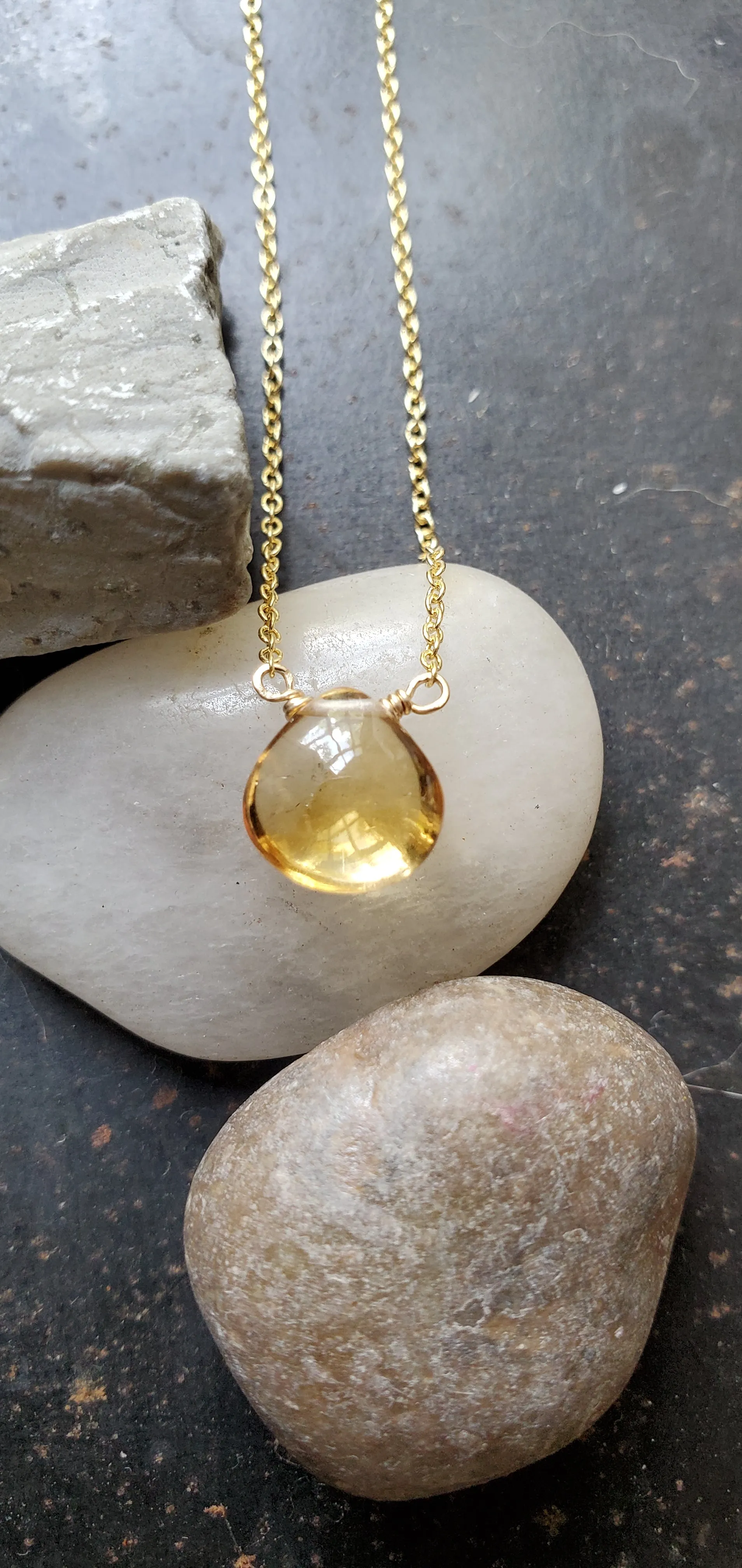 November Birthstone Gold-Filled Necklace (Citrine)