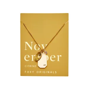 November Birthstone Necklace in Gold