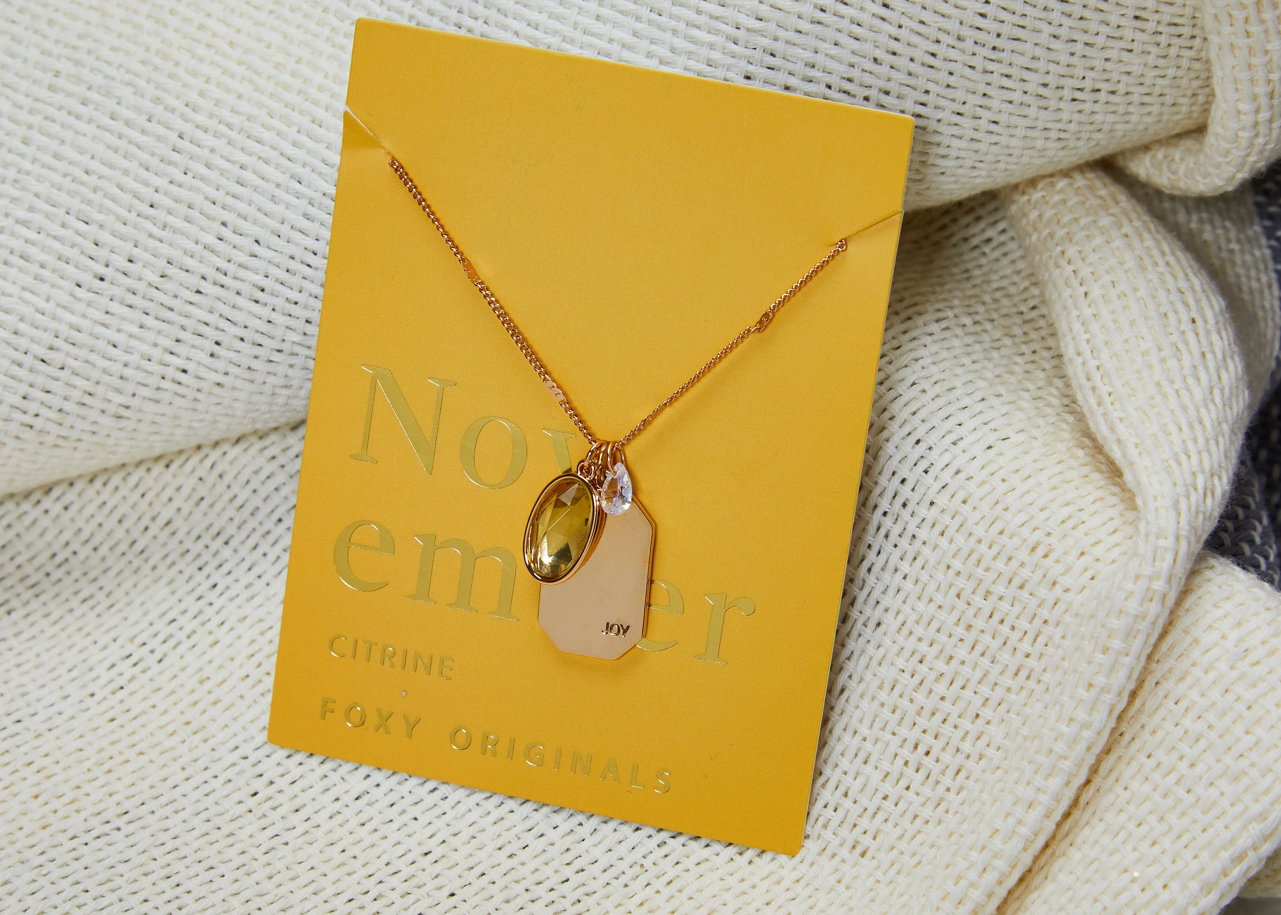 November Birthstone Necklace in Gold