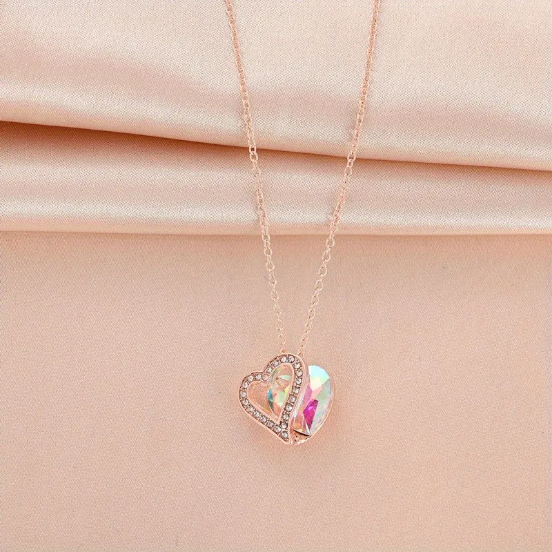 Ocean Heart Birthstone Necklace for the 12 Zodiac Signs