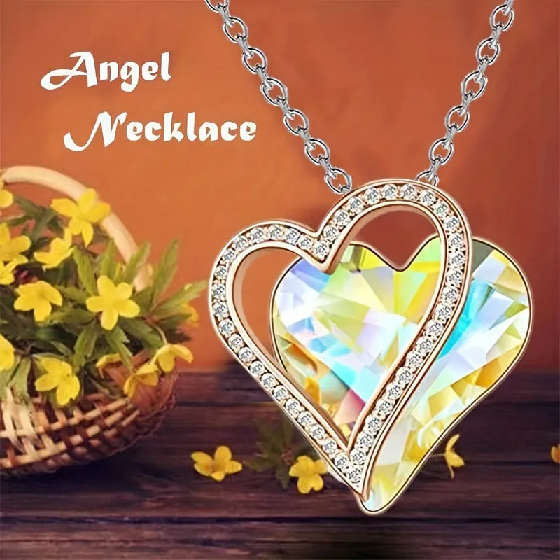 Ocean Heart Birthstone Necklace for the 12 Zodiac Signs