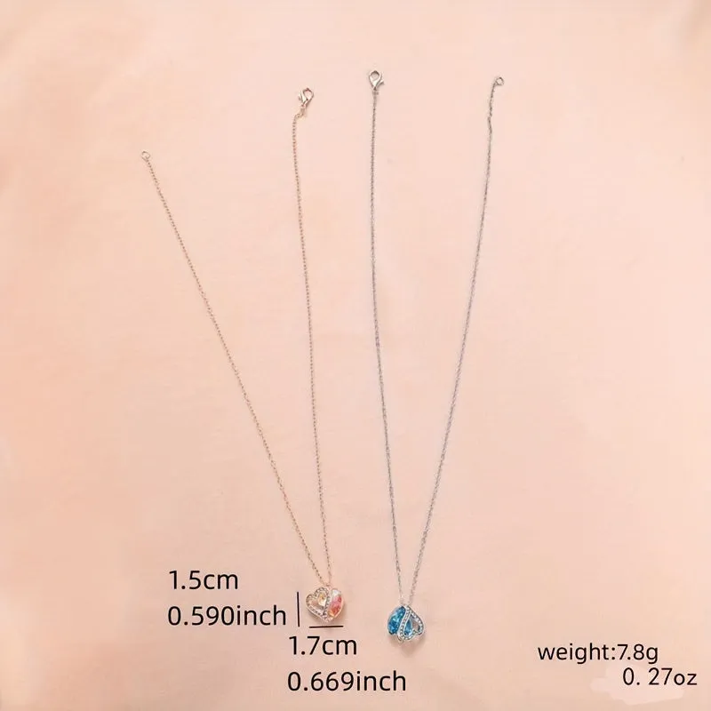 Ocean Heart Birthstone Necklace for the 12 Zodiac Signs