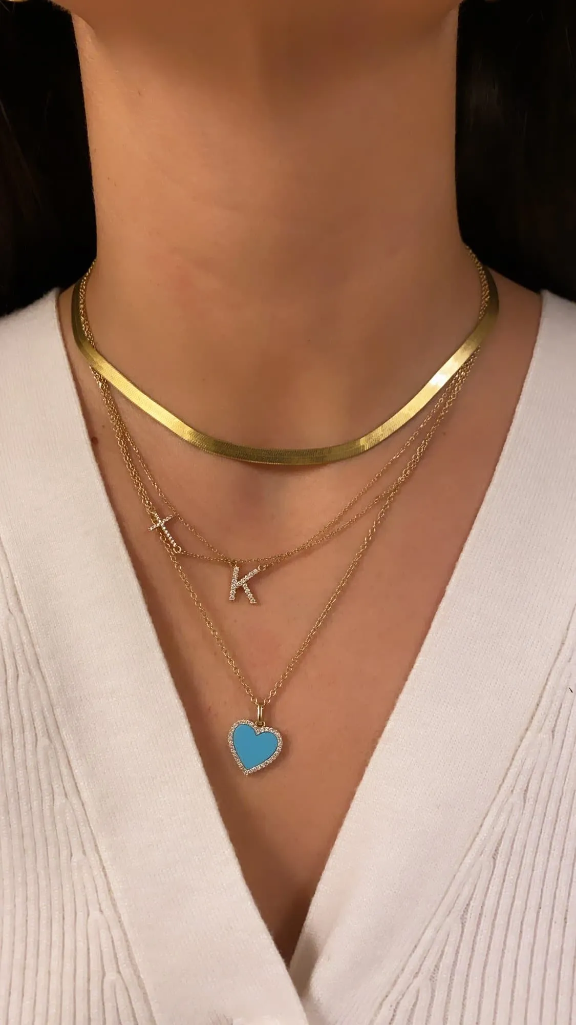 OFFSET DIAMOND CROSS NECKLACE