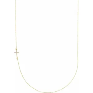 OFFSET DIAMOND CROSS NECKLACE