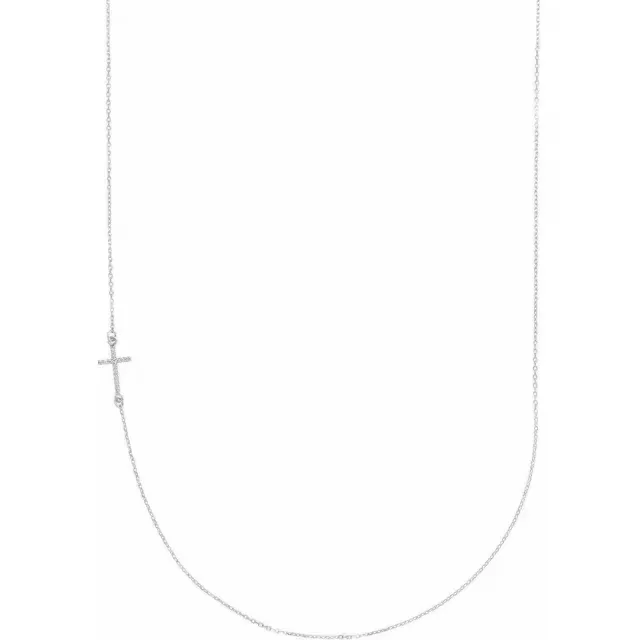 OFFSET DIAMOND CROSS NECKLACE