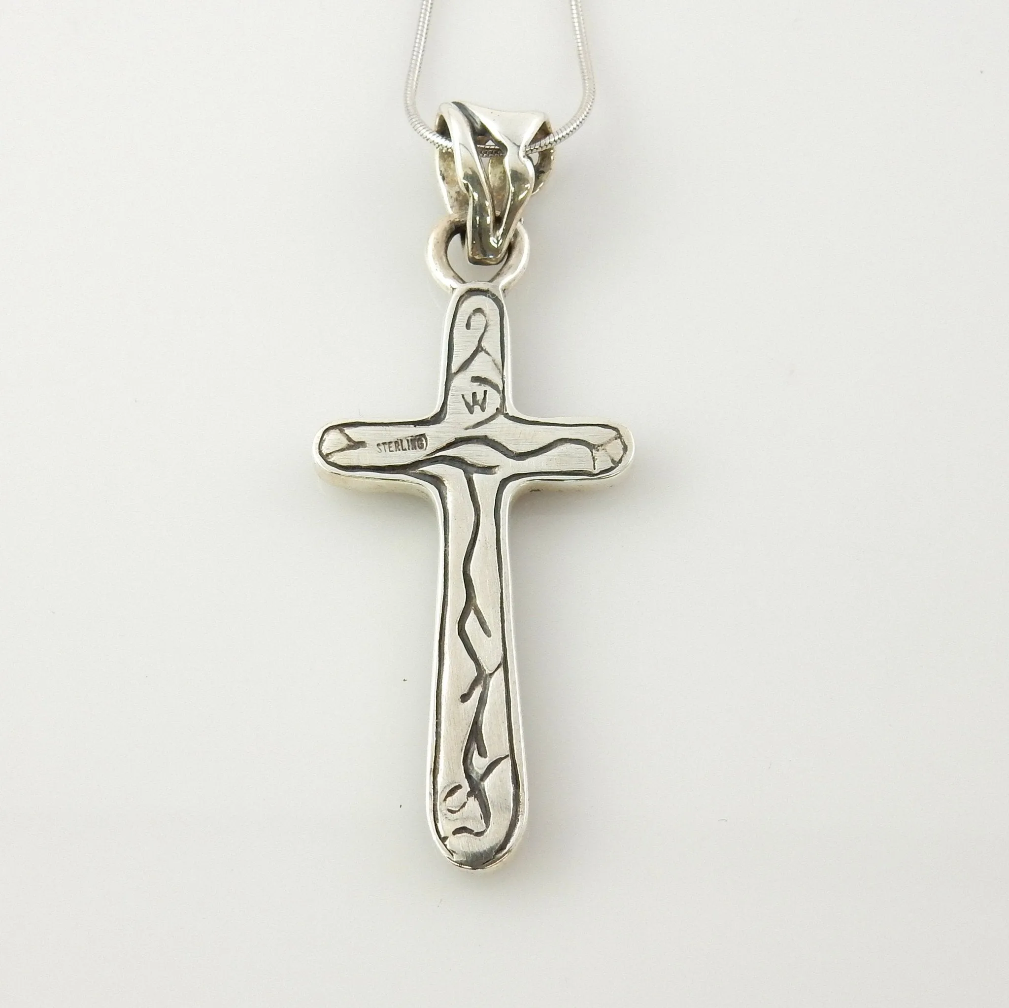 One of a Kind Sterling Natural Opal Mosaic Cross Pendant