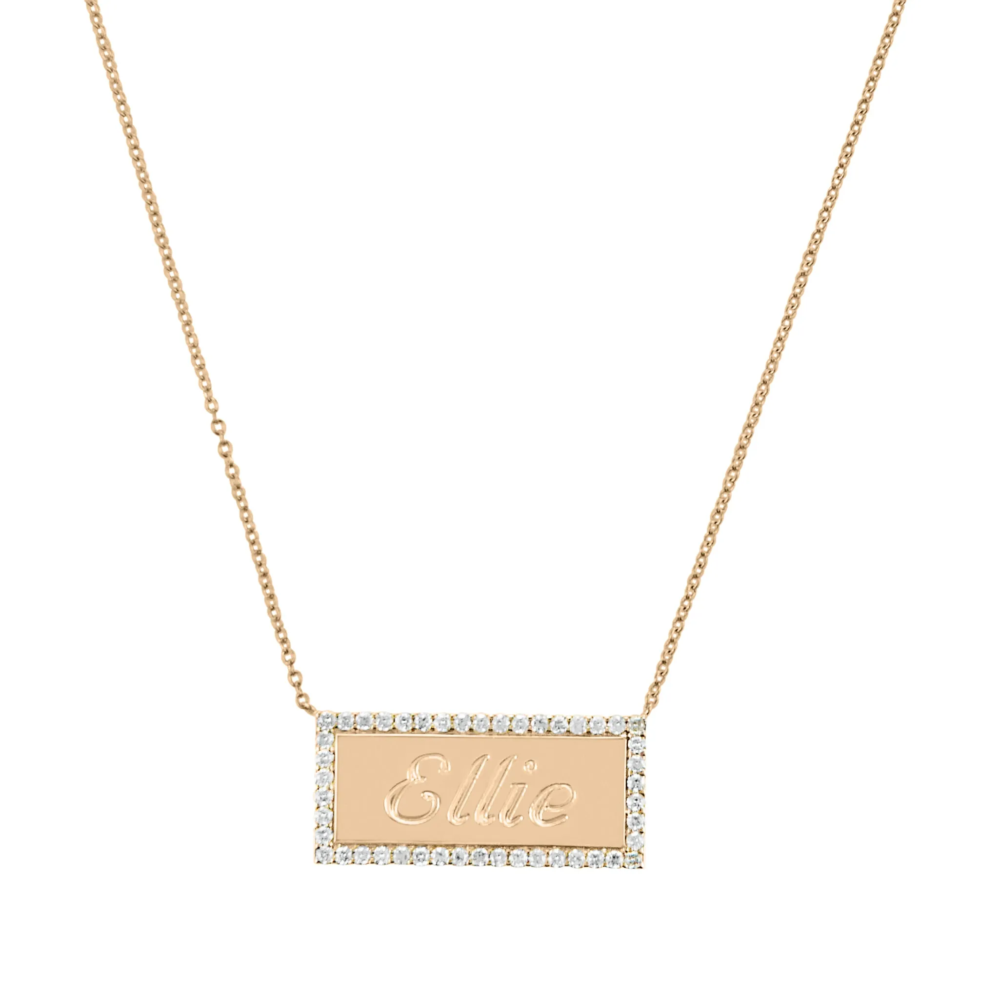 One Row Diamond Name Plate