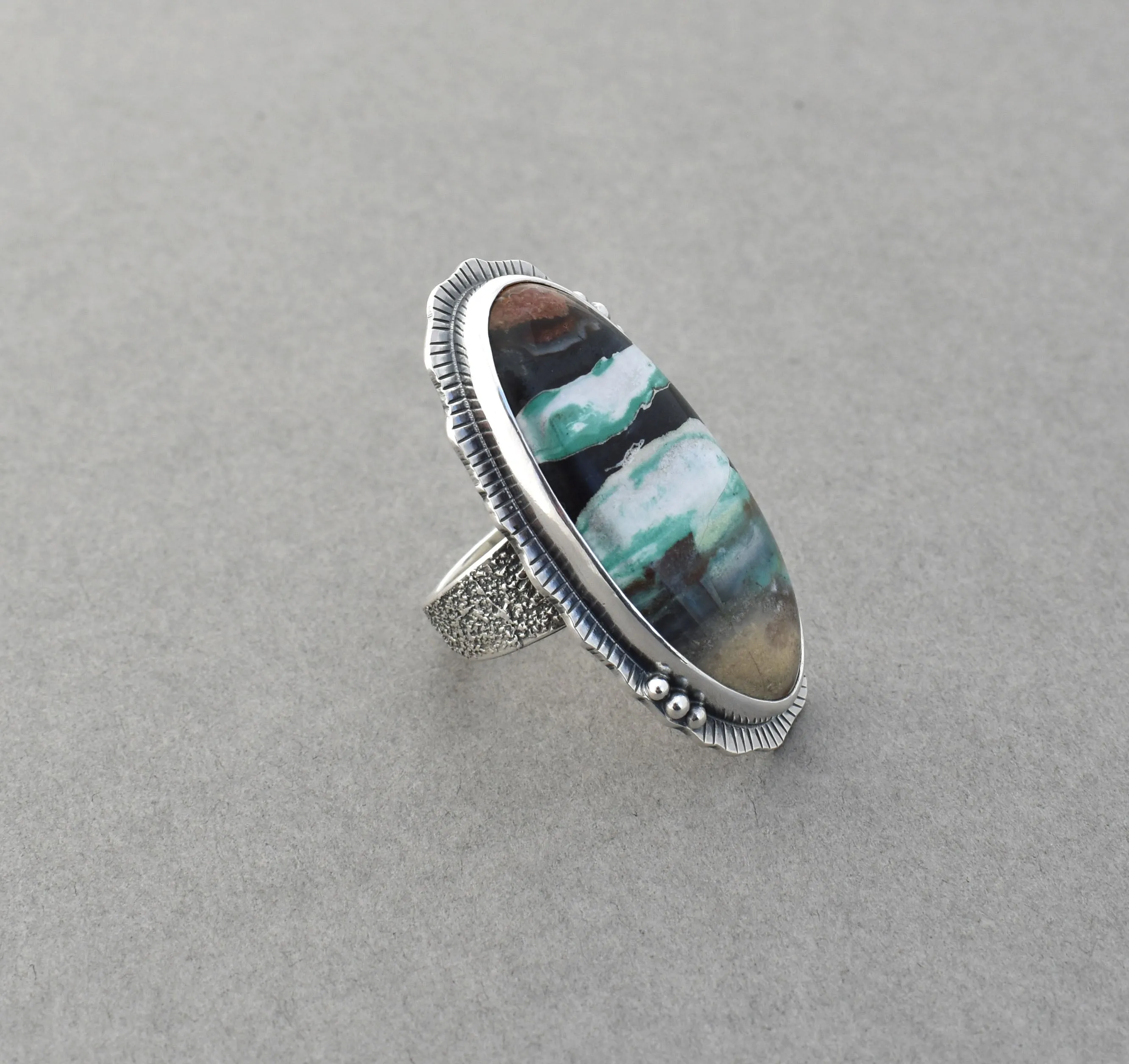 Opalized Wood Ring. Size 8.