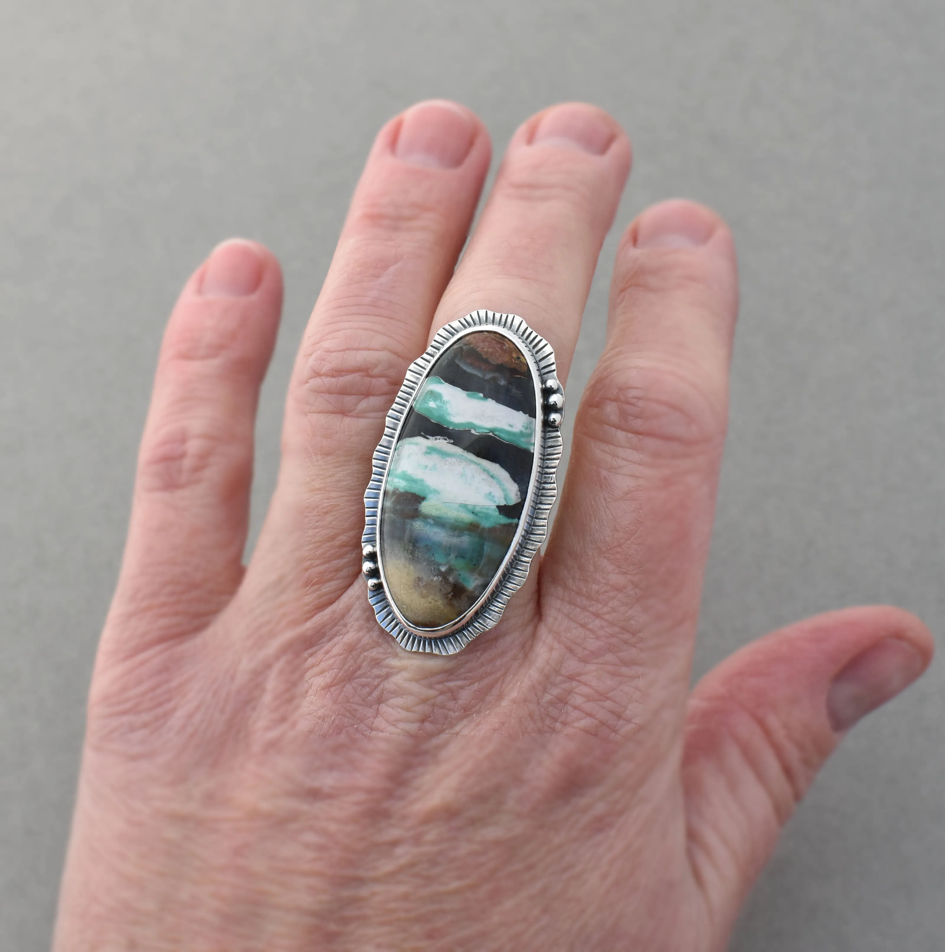 Opalized Wood Ring. Size 8.