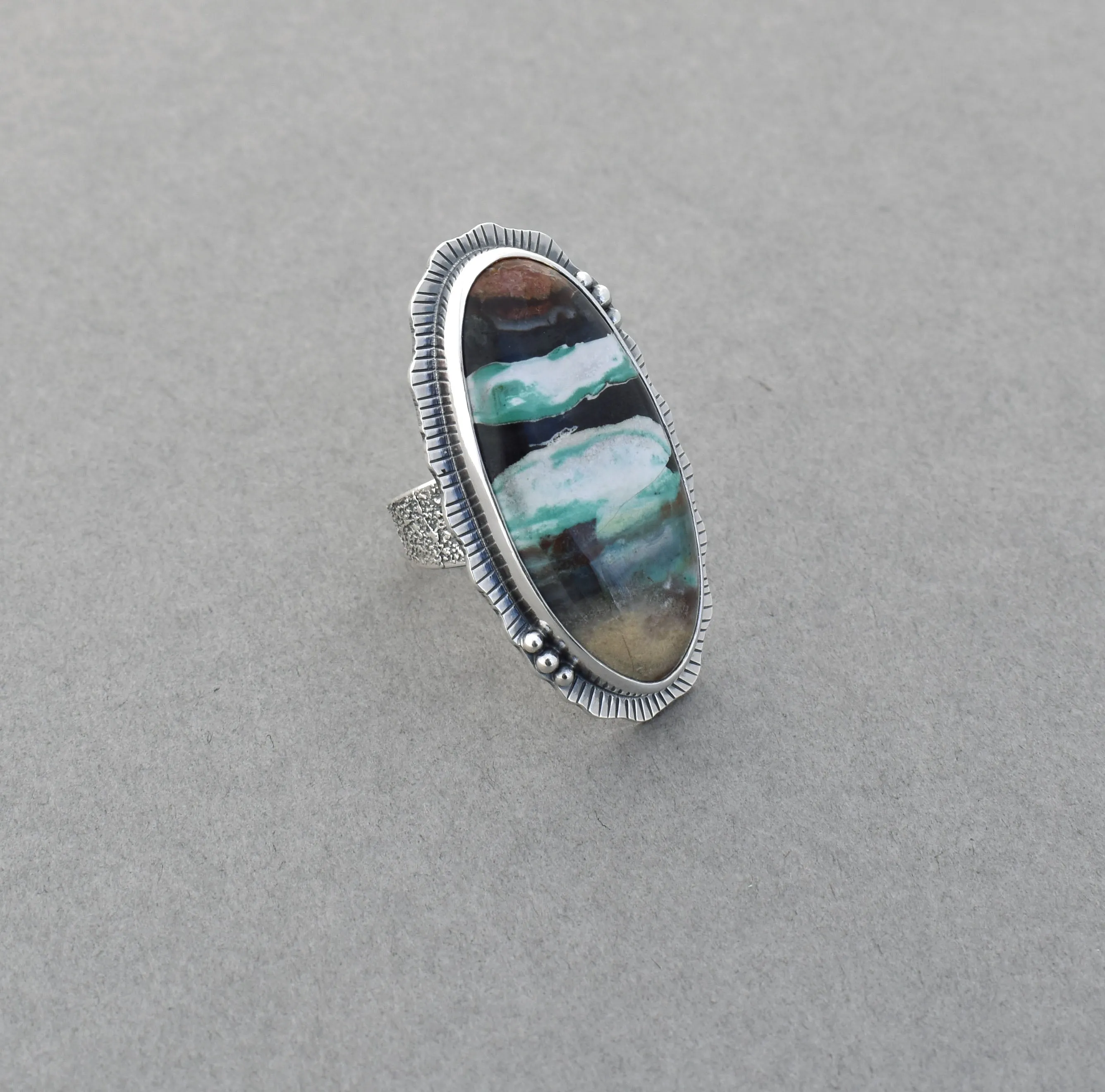 Opalized Wood Ring. Size 8.