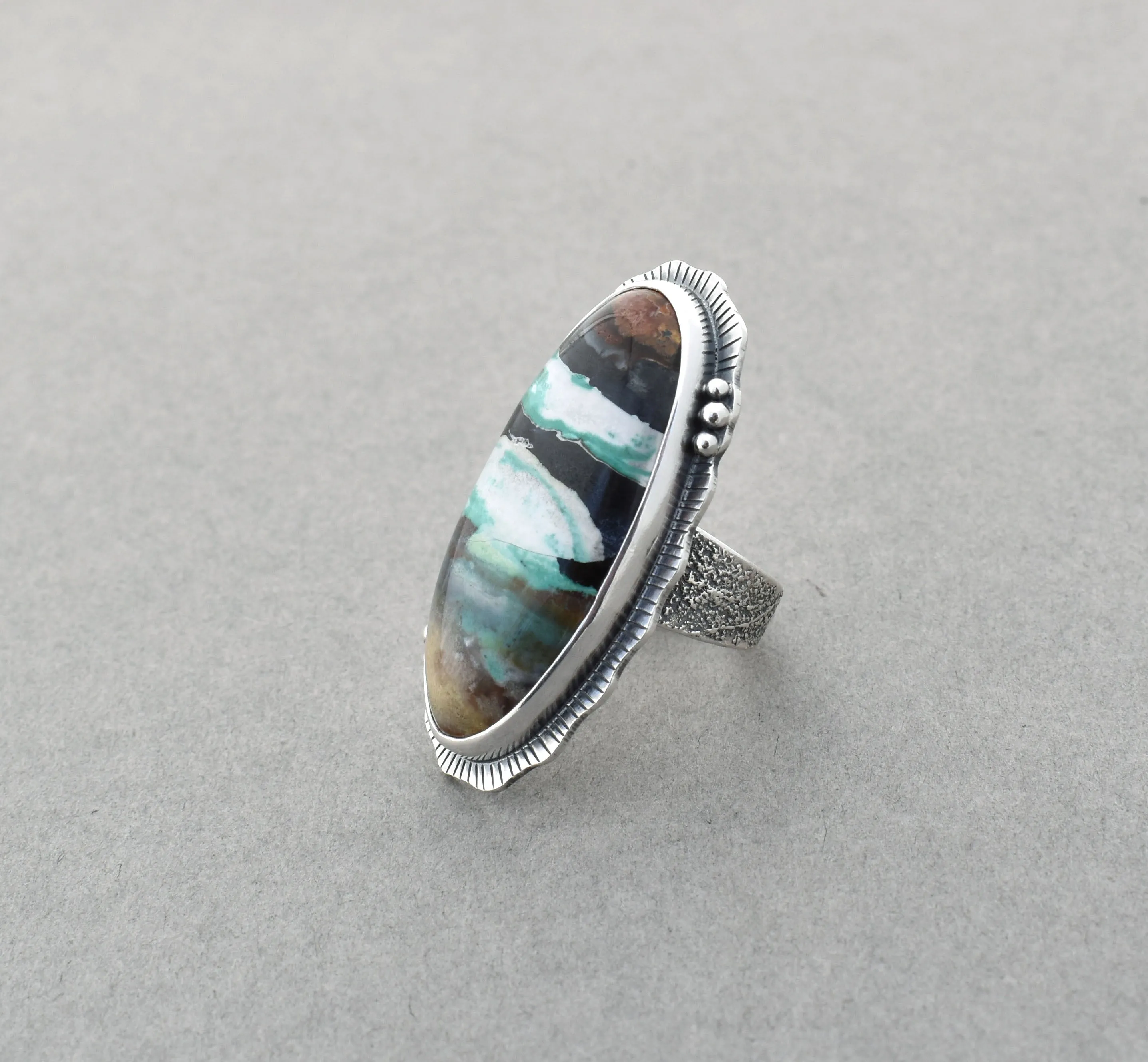 Opalized Wood Ring. Size 8.