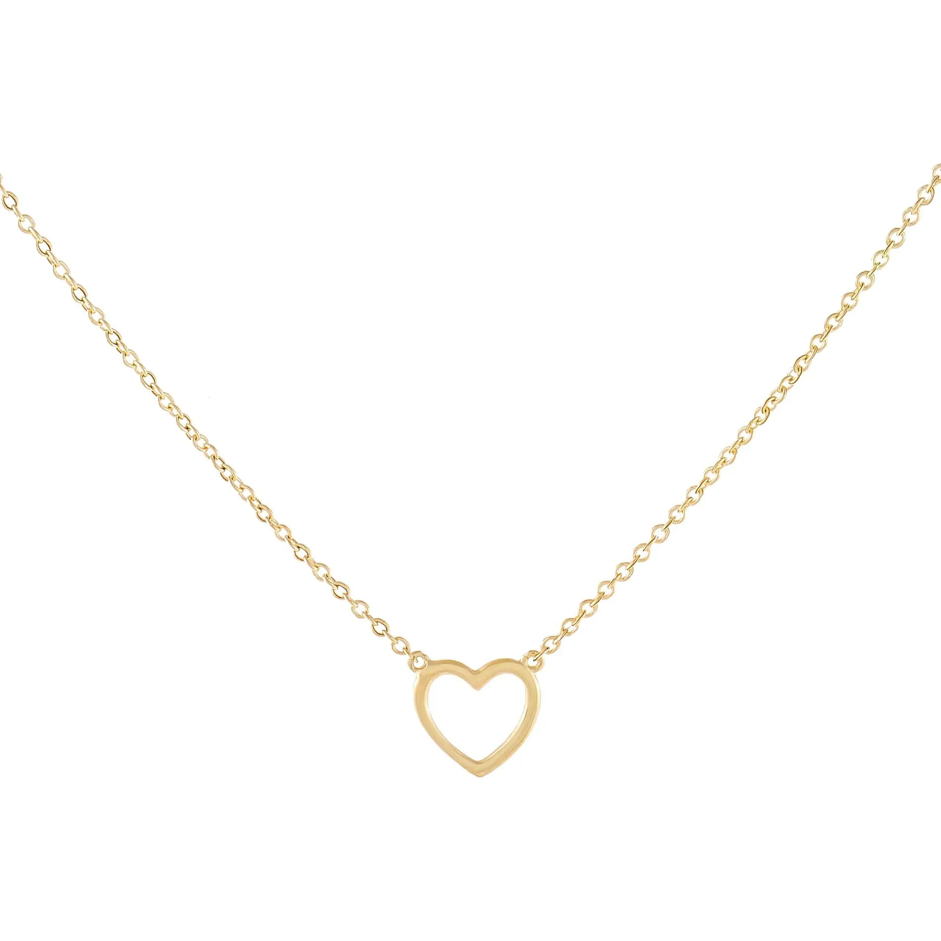 Open Heart Necklace 14K